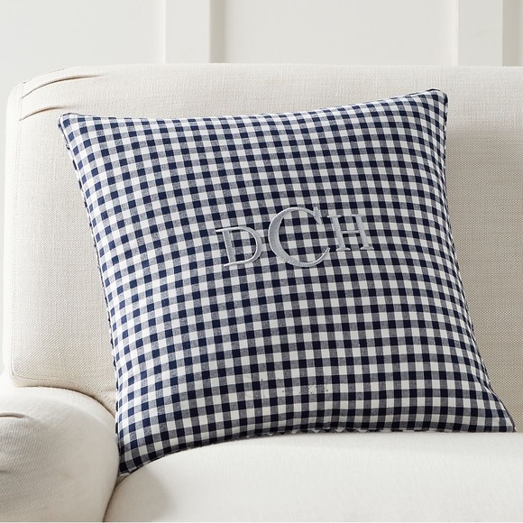 NWT.Pottery Barn.Piped gingham pillow cover, black,18x18,(pillow not included) - Picture 3 of 4